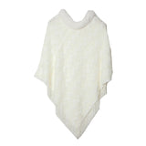 Sequined Solid Color Pullover Knitted Cloak