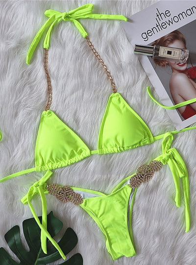 Women Crystal Diamond Bikini