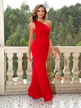 Sexy One-shoulder Contrast Dress