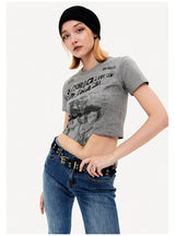 Retro Printed Short Short Sleeve T-shirt