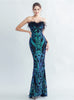 Mermaid Sequins Strapless Prom Dress