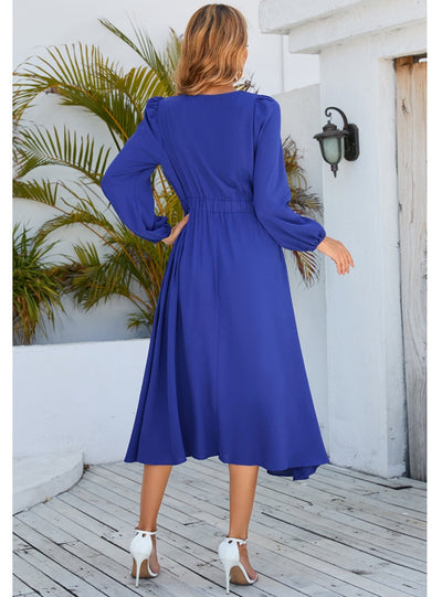 Long Sleeve Round Neck Bow Dress