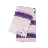 Thick Thick Fringed Striped Scarf