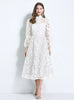 Hollow Crocheted Lace Shirt+High Waist Skirt