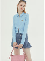 Slim-fit Zipper Long Sleeve Top