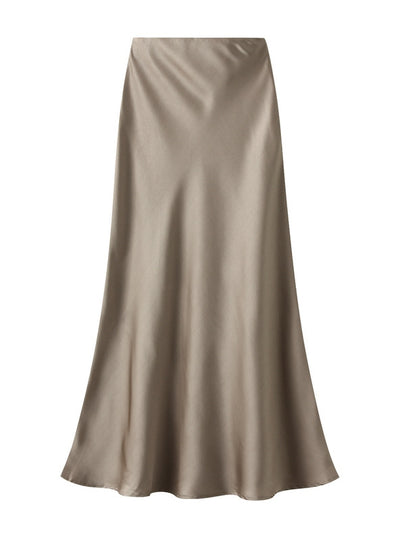Acetic Satin Long Slim Skinny Skirt