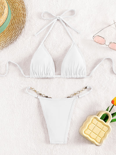 Crystal Triangle Chain Sexy Thong Bikini