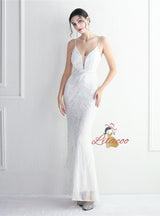 Sexy Spaghetti Straps Sequins Prom Dress