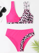 High Waist Sexy Color Matching Bikini