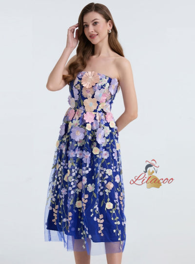 Heavy Industry Three-dimensional Flower Dress