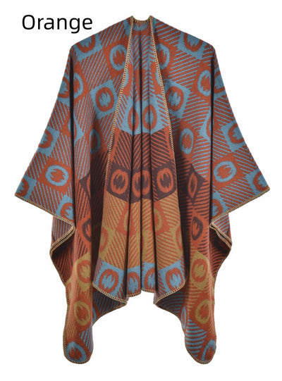 Fashion Letter Split Jacquard Shawl