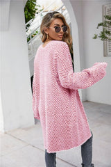 Loose Cardigan Solid Color Knitted Jacket