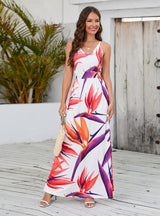 Bohemian Printed Suspenders Dress