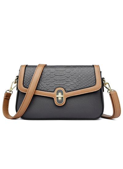 Crocodile-patterned Shoulder Bag