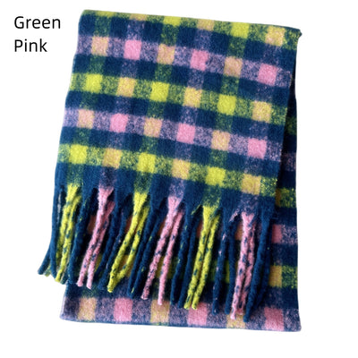 Coarse Beard Plaid Scarf Thickened Warm Shawl