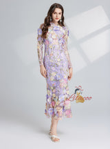 Heavy Industry Embroidery Three-dimensional Flower Dress