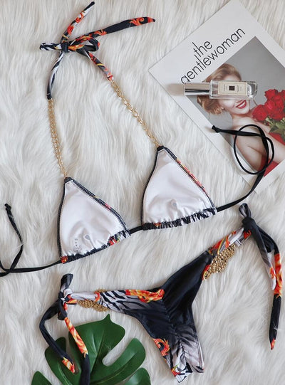 Sexy Strap Holiday Swimsuit Bikini Set