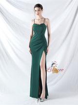 Mermaid Spaghetti Straps Split Prom Dress