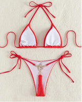 Solid Color Thread Cloth Sexy Bikini