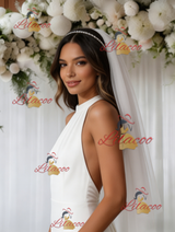 White Mermaid Halter Backless Wedding Dress