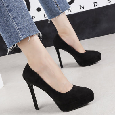 Pointed Suede Nightclub Stiletto Shoes