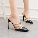 Thin Heel Shallow Mouth Riveted Shoes