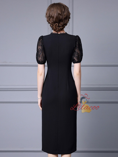 Apricot Lace Split Mother Of The Bride Dress