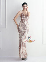 Mermaid Sequins Spaghetti Straps Prom Dress