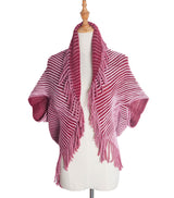 Ribbed Striped Knitted Cardigan Shawl