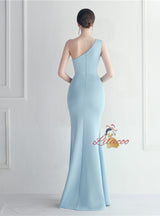 Sexy One Shoulder Split Prom Dress