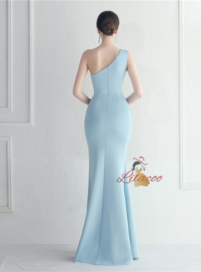 Sexy One Shoulder Split Prom Dress