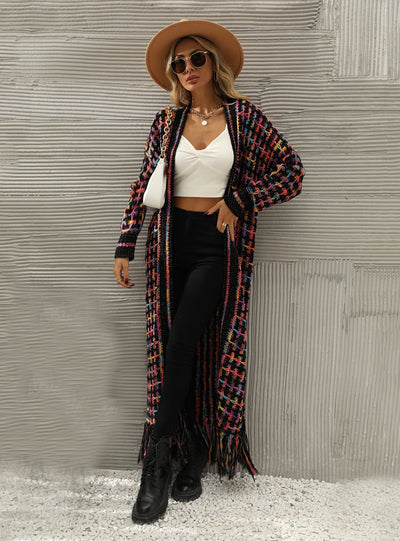 Fringed Long Cardigan Sweater Coat