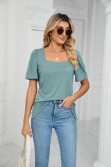 Solid Color Short Sleeve Loose T-shirt