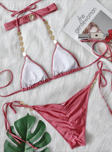 Green Diamond Retro Beach Swimsuit Bikini