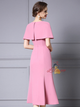 Pink Beading Mother of the Bride Dress