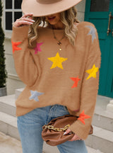 Round Neck Mink Wool Knitted Sweater