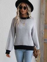Knitwear Women's Spliced Pullover Loose Sweater