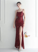 Mermaid Backless Sequins Beading Prom Dress