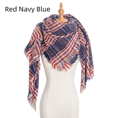 Plaid Square Scarf Thickened Scarf Shawl
