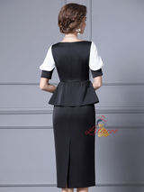 Purple Short Sleeve Beading Mother Of The Bride Dress