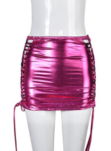 Skirt Bright Leather Tassels Skirt