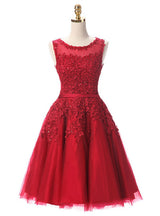 Pink Tulle Lace Beaded Homecoming Dress