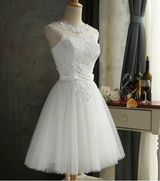 Gray Tulle Lace Homecoming Dress