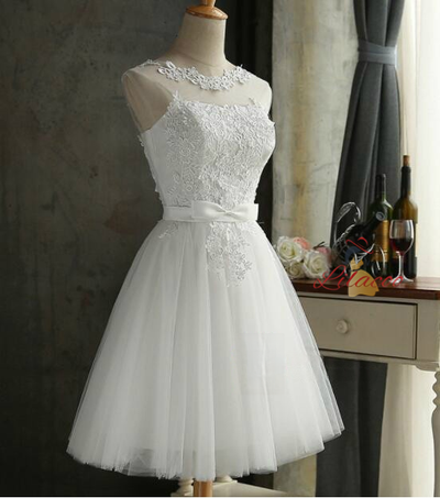 Gray Tulle Lace Homecoming Dress
