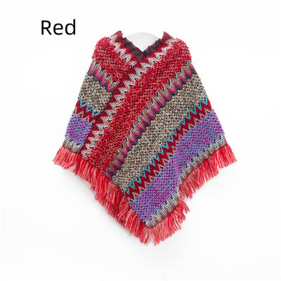 Retro National Style Hooded Cape Shawl