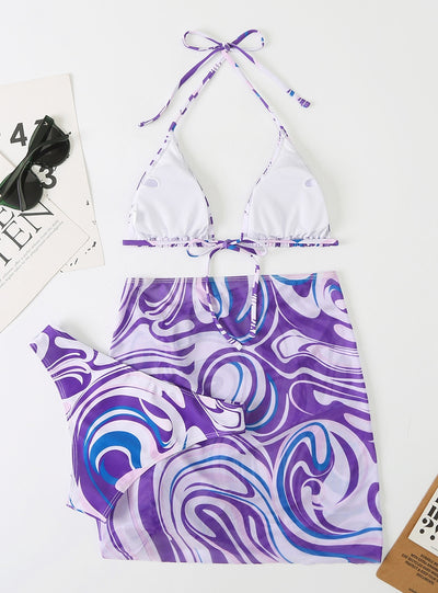 Sexy Split Swimsuit Printed Bikini