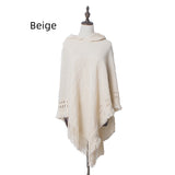 Knitted Hooded Cloak Shawl Pullover Cloak