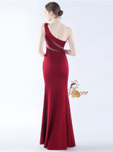 Mermaid One Shoulder Split Prom Dress