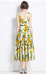 Bohemian Printed Top+Skirt Two-piece Suit