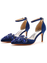 7 cm Rhinestone Pointed Stiletto Sandals